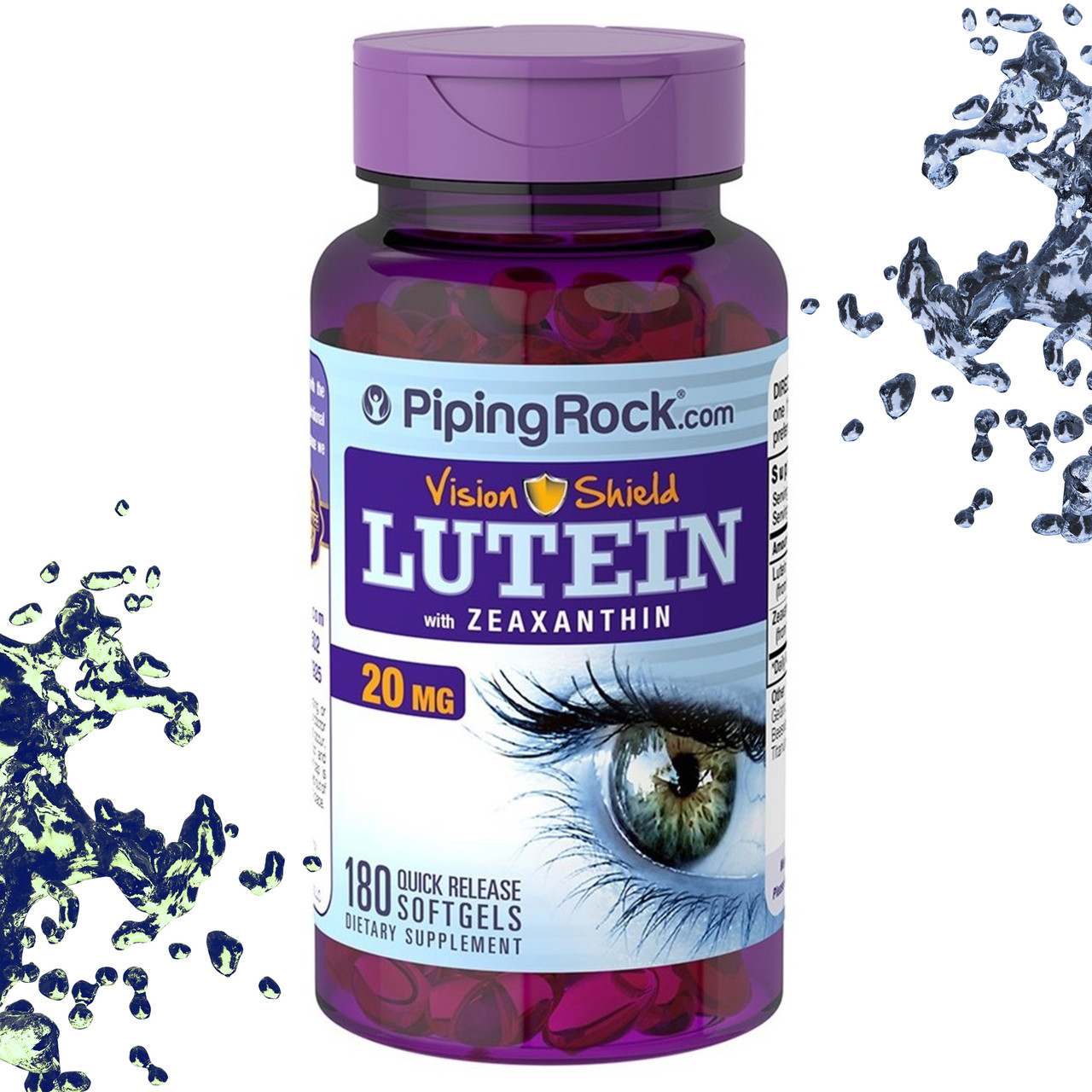 Вітаміни для очей Piping Rock Lutein 20 мг with Zeaxanthin (Лютеїн + Зеаксантин) 180 гелевих капсул