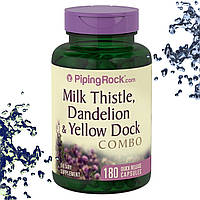 Piping Rock Milk Thistle, Dandelion & Yellow Dock Combo (Расторопша, Одуванчик и Желтый Док) 180 капсул