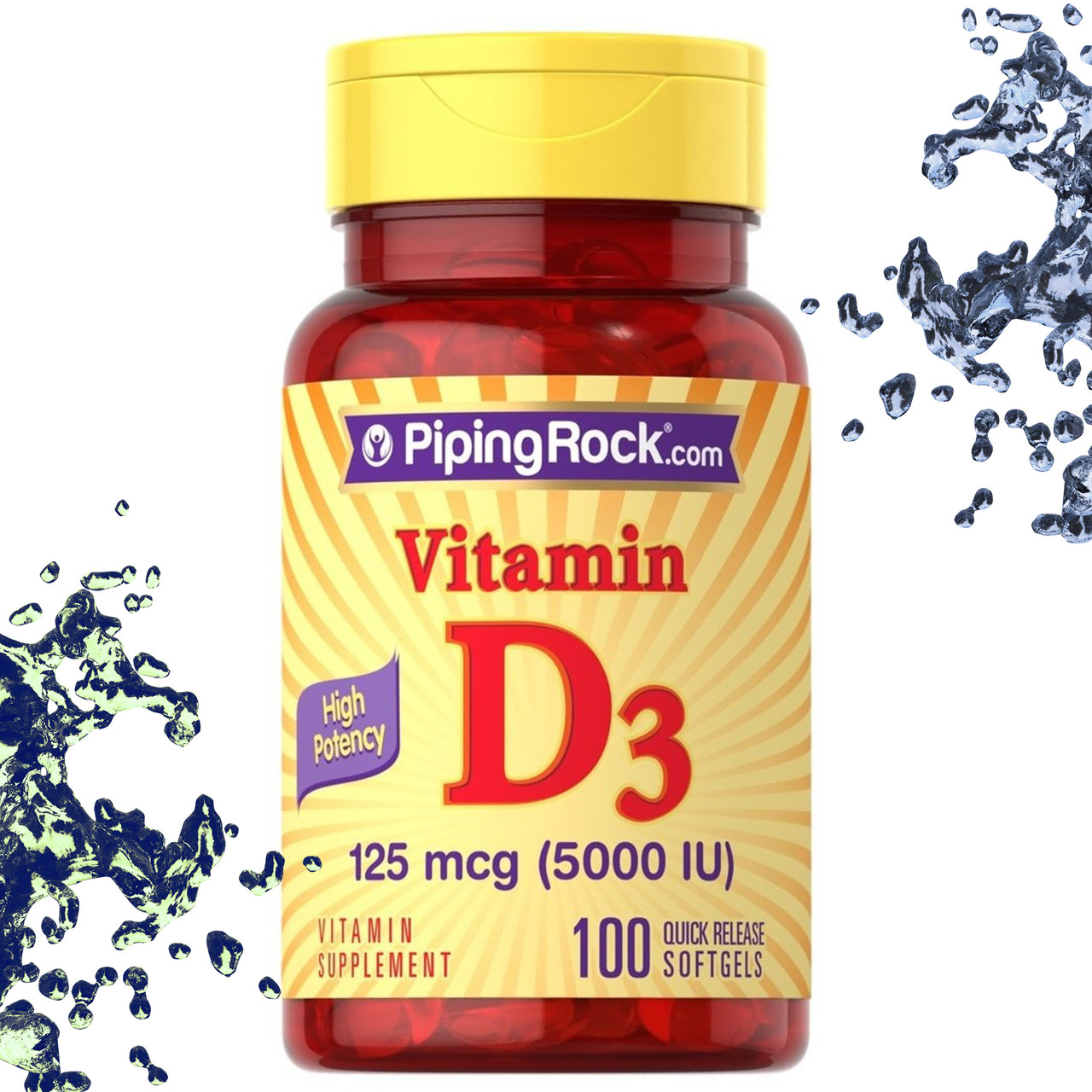 Вітамін Д3 Piping Rock Vitamin D3 125 мкг (5000 IU) 100 гелевих капсул
