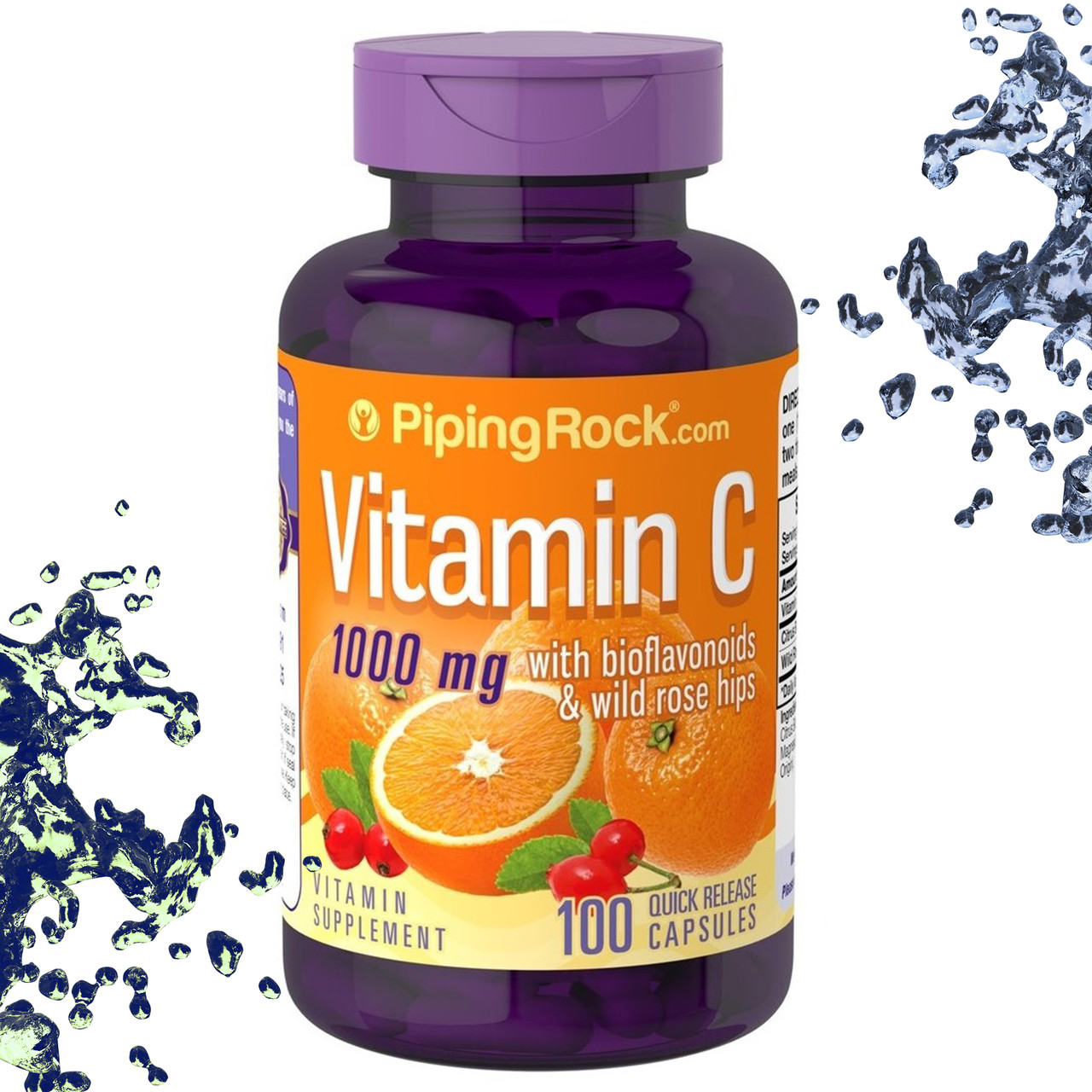 Вітамін С Piping Rock Vitamin C 1000 мг з Біофлаваноїдами і Шипшиною 100 капсул