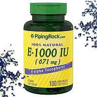 Вітамін Е Piping Rock E 1000 IU (671 мг) 100 гелевих капсул