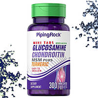 Хондропротектор Piping Rock Glucosamine Chondroitin MSM Plus - mini tabs, 300 таблеток