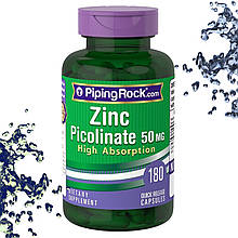 Цинк Piping Rock Zinc Picolinate 50 мг 180 капсул