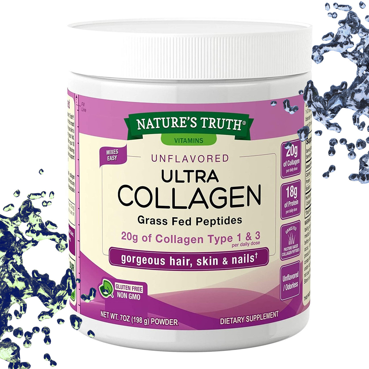 Колаген Nature's Truth Ultra Collagen Powder 20 г Type 1 & 3 198 г, фото 1