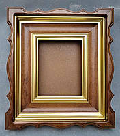 Кіот для ікони фігурний з внутрішньою дерев'яною рамою і штапиками під золото, фото 5