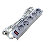 Мережевий фільтр із заземленням 5 гнізд, 3 м, сірий, фото 2