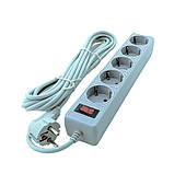 Мережевий фільтр із заземленням 5 гнізд, 5 м, сірий, фото 3