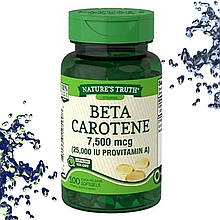 Вітамін А Nature's Truth Beta Carotene 7500 мкг (25 000 IU) Бета каротин 100 гелевих капсул