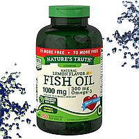 Рыбий жир Nature's Truth Fish Oil 1000 мг (300 мг Omega-3) Лимонный вкус 250 гелевых капсул