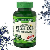 Рыбий жир Nature's Truth Fish Oil 1000 мг (300 мг Omega-3) Лимонный вкус 60 гелевых капсул
