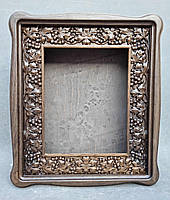 Фігурний кіот з мореного дуба з внутрішньою дерев'яною різьбленою рамою, фото 2