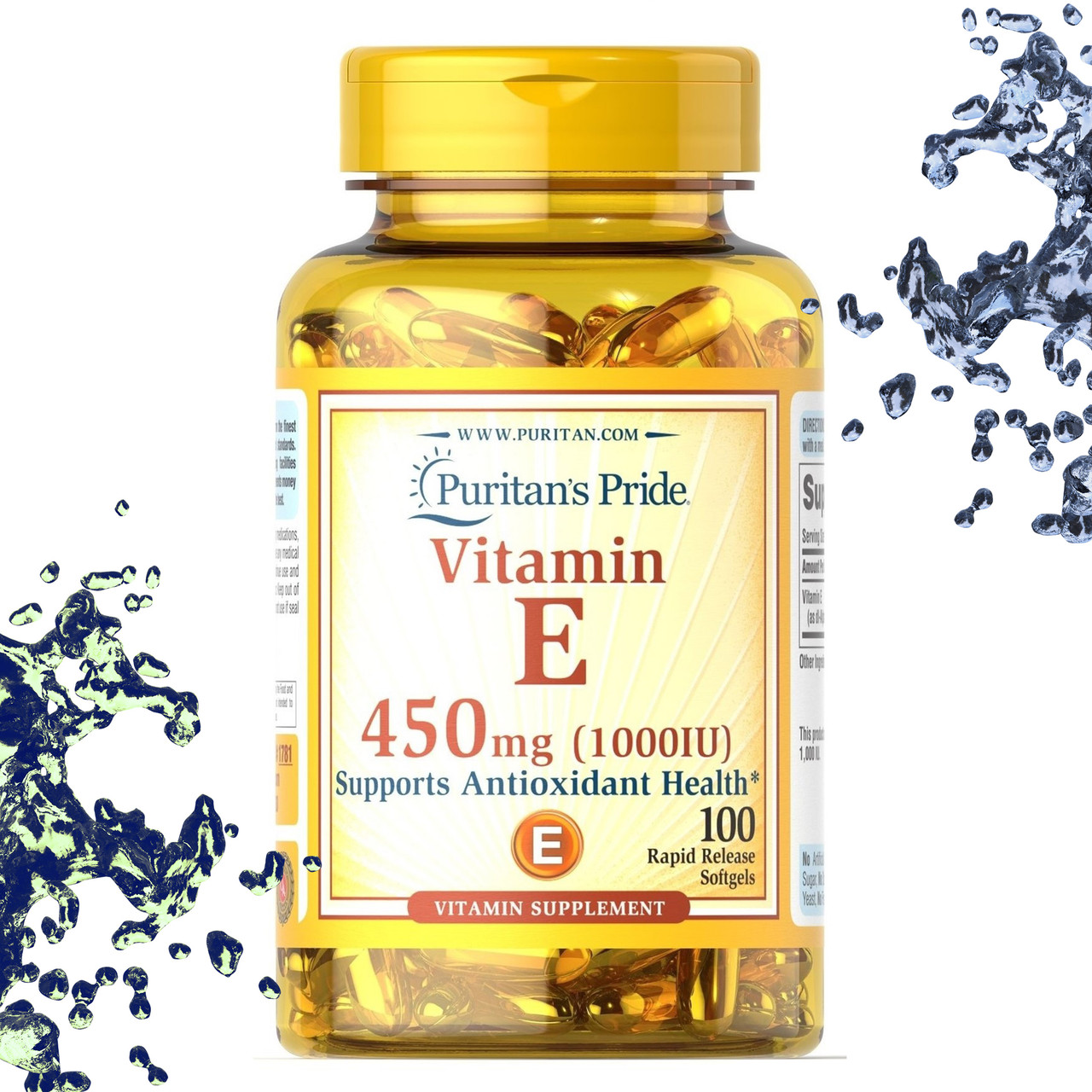 Вітамін Е Puritan's Pride Vitamin E 450 мг 100 гелевих капсул, фото 1