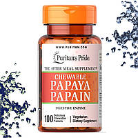 Фермент для пищеварения Puritan's Pride Papaya Papain (Папайя Папаин) 100 жевательных таблеток