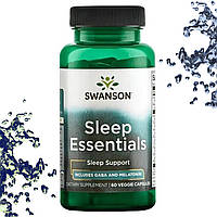 Добавка для сна Swanson Sleep Essentials (includes Gaba and Melatonin, Габа и Мелатонин) 60 капсул