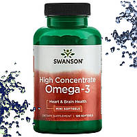 Риб'ячий жир Swanson High Concentrate Omega-3 mini softgels 120 міні гелевих капсул