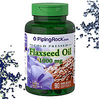 Лляна олія Piping Rock Flaxseed Oil 1000 мг 90 гелtвих капсул