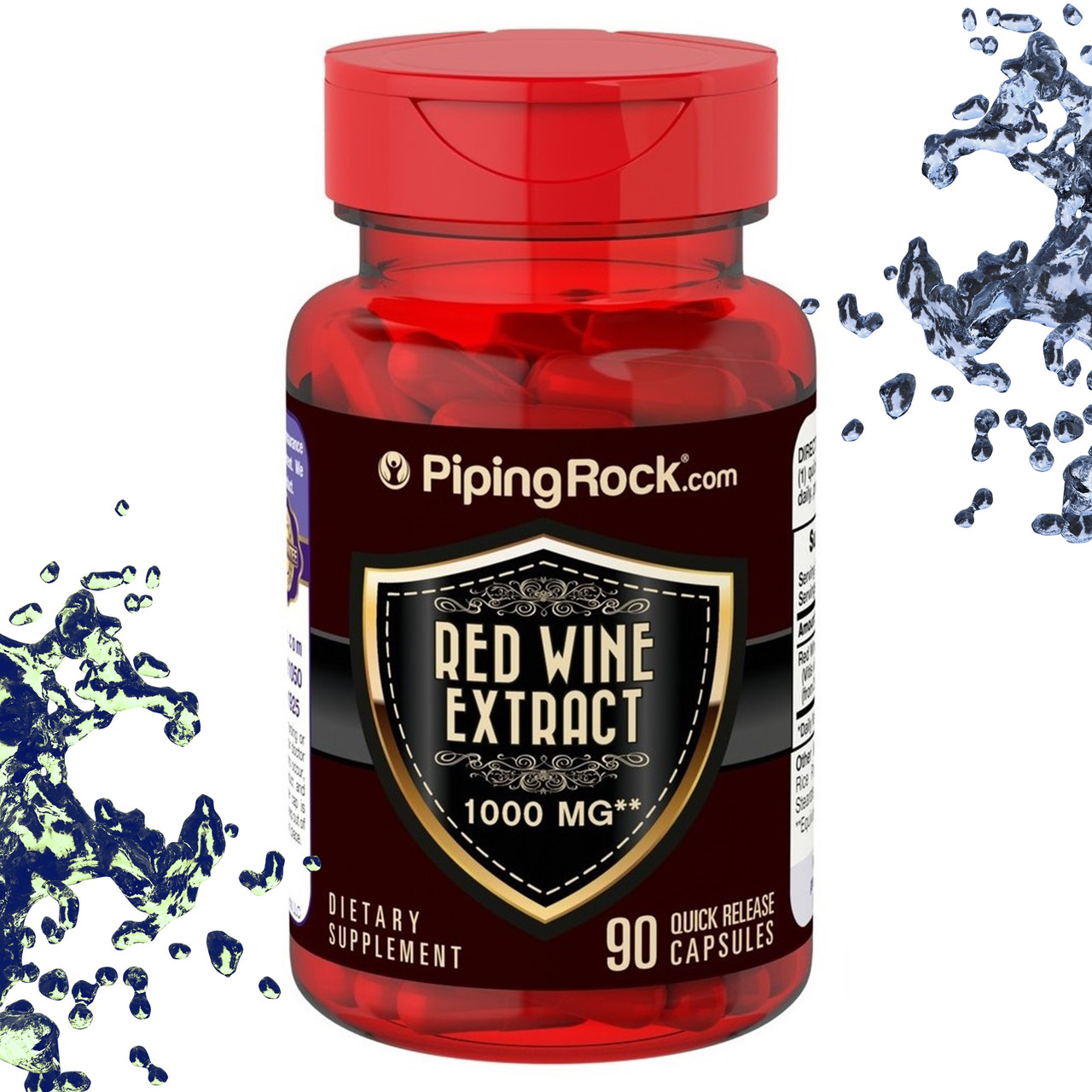 Екстракт червоного вина Piping Rock Red Wine Extract 1000 мг 90 капсул, фото 1