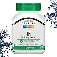 Вітамін Е 21st Century E 180 мг (400 IU) Антиоксидантний захист 110 гелевих капсул