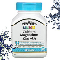 21st Century Calcium Magnesium Zinc + D3 (Кальцій, Магній, Цинк + Вітамін Д3) 90 таблеток