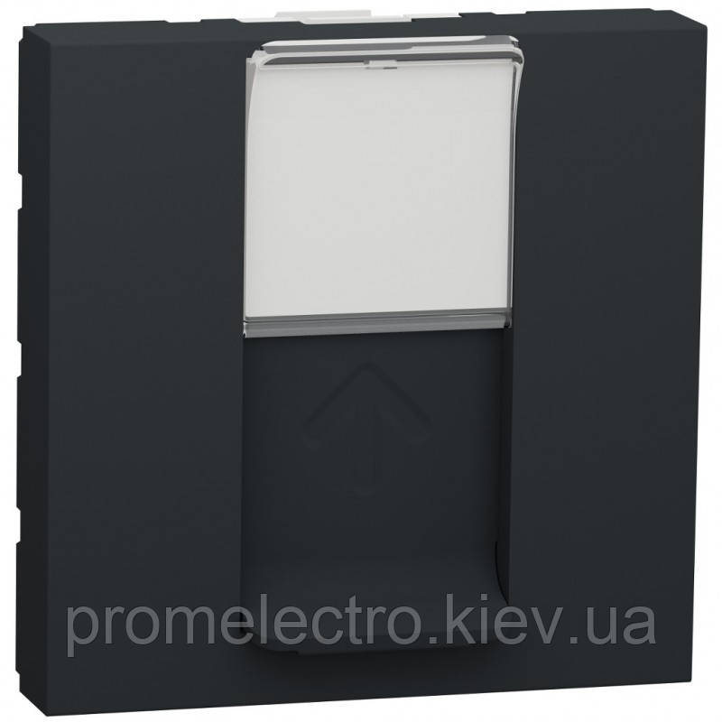Розетка Schneider Unica New комп'ютерна 2-мод RJ45 кат.5e UTP антрацит (NU341154)