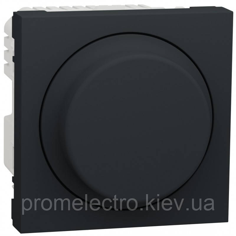 Діммер Schneider Unica New для Led ламп поворотно-натискний 5-200Вт антрацит (NU351454)