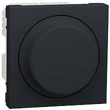 Діммер Schneider Unica New для Led ламп поворотно-натискний 5-200Вт антрацит (NU351454)
