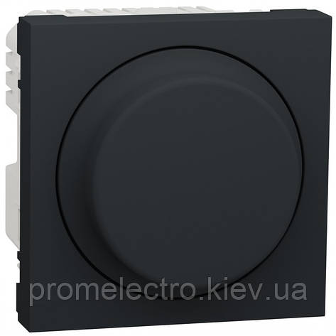 Діммер Schneider Unica New для Led ламп поворотно-натискний 5-200Вт антрацит (NU351454), фото 1