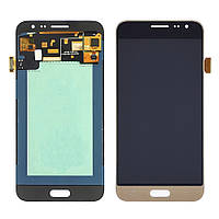 Дисплей (lcd екран) для Samsung J320 Galaxy J3 (2016) з чорно-золотистим тачскріном OLED