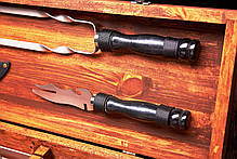 Набір шампурів в дерев'яному кейсі "Блек-3". Оригінальний, корисний подарунок., фото 2