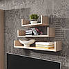 Настінна полиця Opendoors Комплект настінних полиць для книг і речей ДСП Дизайнерські полиці на стіну, фото 2