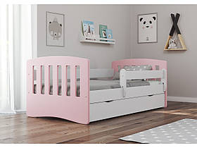 Дитяче ліжко односпальне 160 х 80 Kocot Kids Classic 1 Mix рожеве з шухлядою Польща