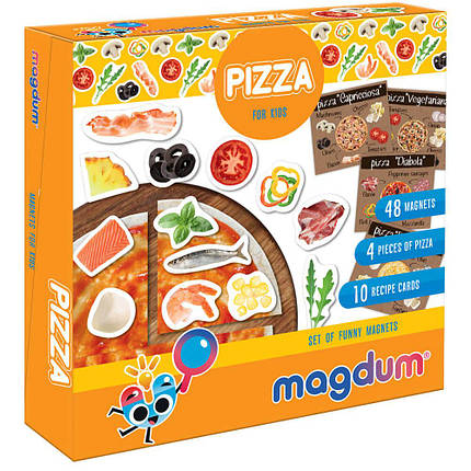 Набір дитячих магнітів Pizza, 30 магнітів, в коробці 20х20х4см, Magdum, ML4031-27EN, фото 1