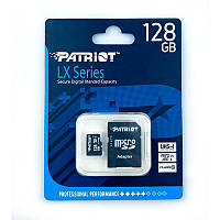 Карта пам'яті Patriot MicroSD 128gb UHS - I Class 10 + перехідник SD