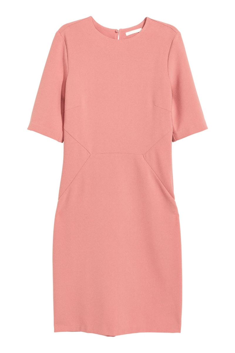 Плаття приталене на блискавці ззаду для жінки H&M 0429942006 XL рожевий