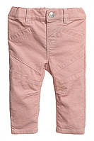 Брюки Skinny с мягкого бархата для девочки H&M 0558888001 086 см (12-18 months) Розовый