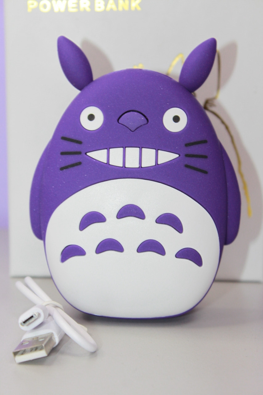Повербанк 12000 mAh Power bank в виде зайчика Тоторо 12000 mAh фиолетовій Зарядное устройство