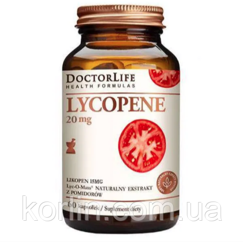 Лікопен 15 мг 60 кап Doctor Life Lycopene США Доставка з ЄС