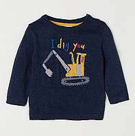 Джемпер тонкой вязки для мальчика H&M 0624674006 068 см (3-6 months) темно-синий