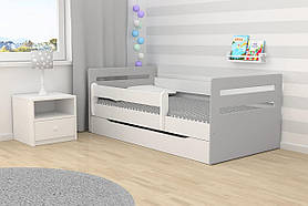 Дитяче ліжко односпальне 160 х 80 Kocot Kids Tomi Mix сіре з шухлядою Польща