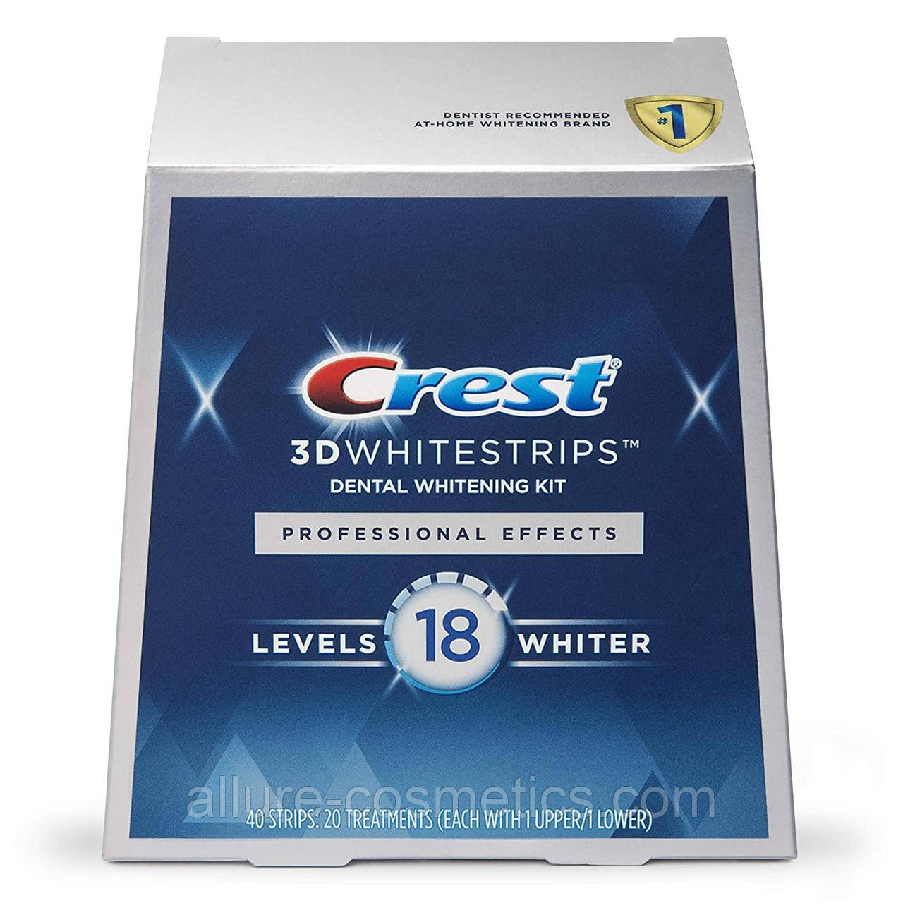 Відбілюючі смужки для зубів Crest 3D Whitestrips Professional Effects Whitening Strips (20 пар) (5 тонів)