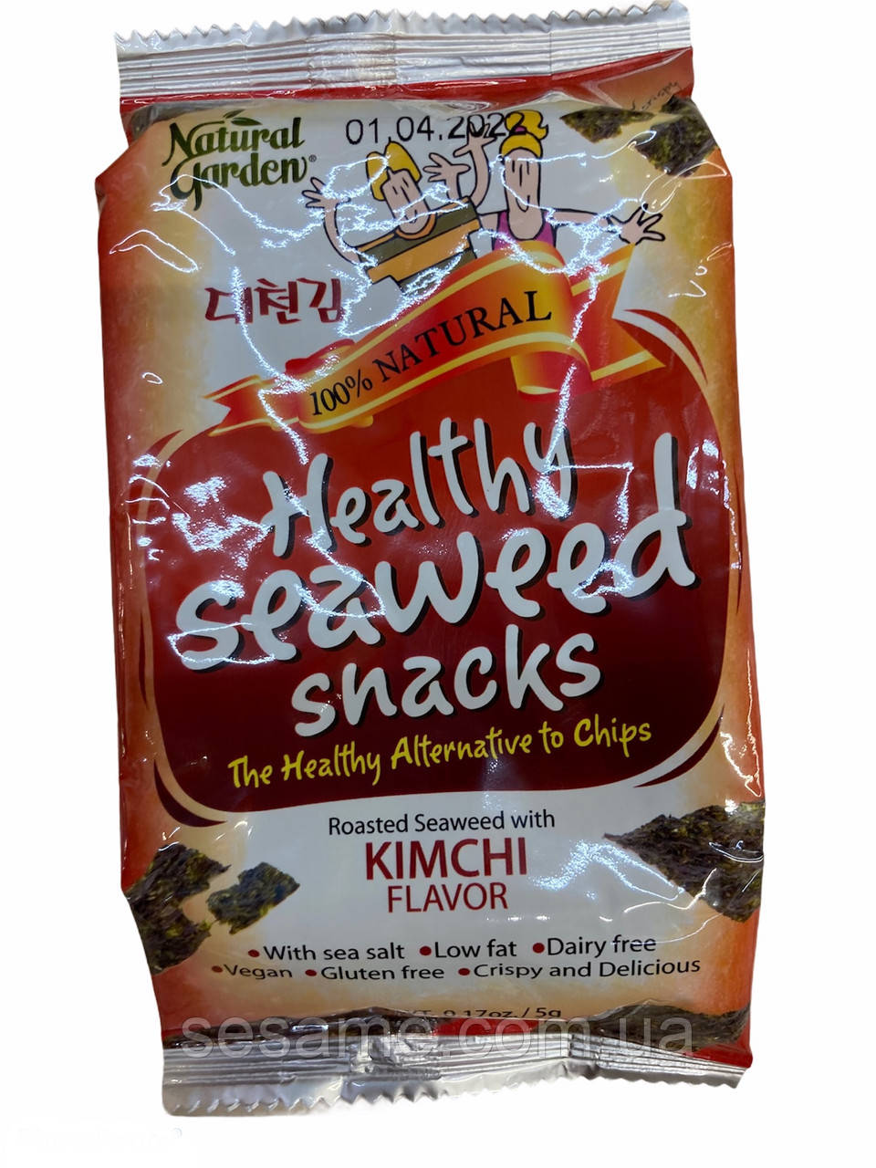 Чіпси норі снек з Кимчи 5 р Natural Garden (Корея)