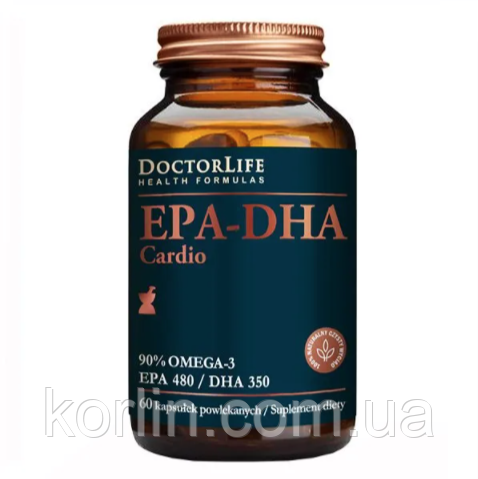 Риб'ячий Жир Висококонцентрований Омега 3 60 кап Doctor Life EPA-DHA Cardio Omega 3 Доставка з ЄС