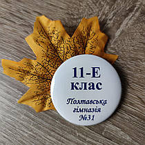 Значки з листочками для учнів школи (Значки білі)