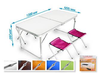 Набір стіл складаний та стільці (1+4) синій 1200х600х700 TABLE-004 1шт 9498