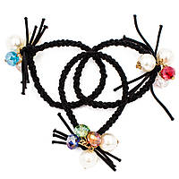 Гумка "Косочка" з перлами та чеським кришталем