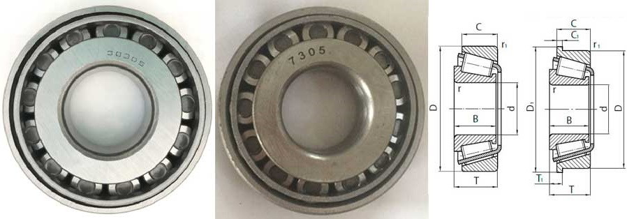 Підшипник 7305 (30305) розмір 25x62x18,25 (Ступиця Т-16)