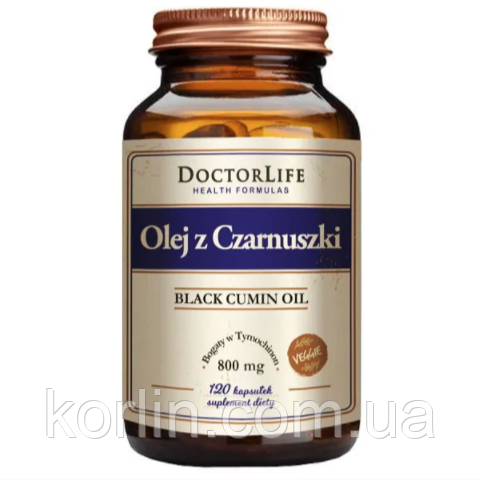 Олія Чорного кмину 800 мг 120 кап Doctor Life Black Cumin Seed Oil Польща Доставка з ЄС