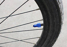 Ковпачки на ніпель для мотоцикла, велосипеда, скутера Alitek Ракета Blue, 2 шт, фото 2