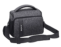 Фотосумка до фотоапарата Sony α + дощовик, протиударний чохол-сумка Соні альфа, колір сірий (код:F059SB)