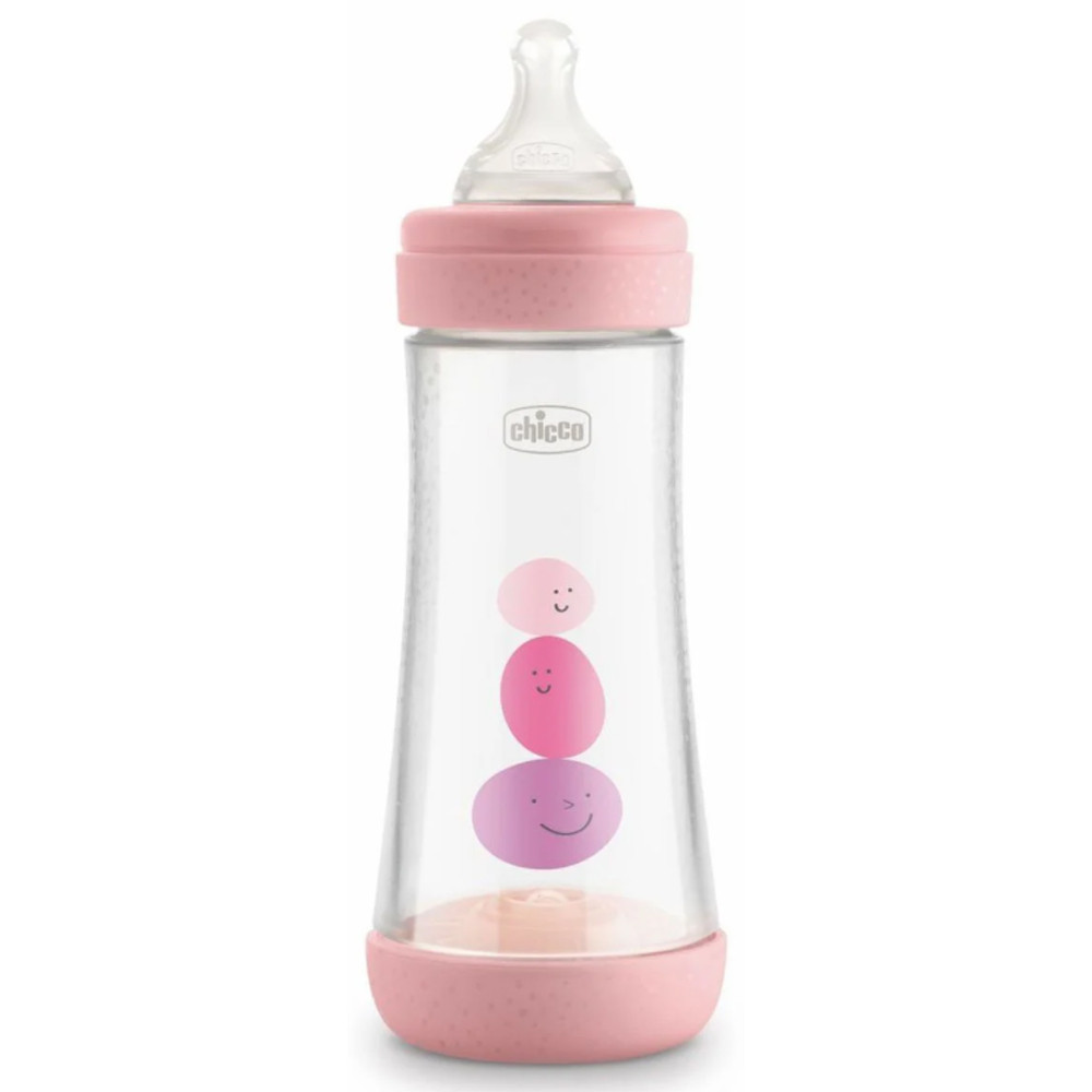 Пляшка пластикова 300 мл Chicco PERFECT 5 Рожева 4m+ (8058664122110)